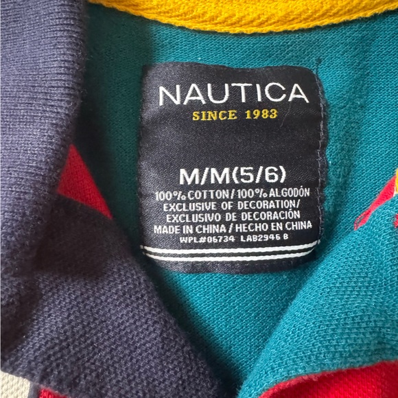 Nautica Kids' Multicolor Polo Shirt NWOT never worn Sz M 5/6 - Picture 4 of 6